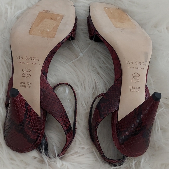 Via Spiga Snakeskin Leather Strappy Sandals - Picture 4 of 4